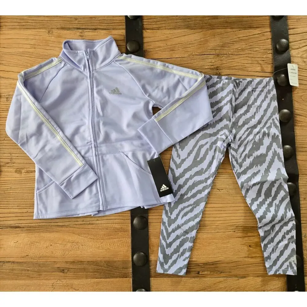 adidas Pastel Purple Matching Athleaisure Set sz 5 New